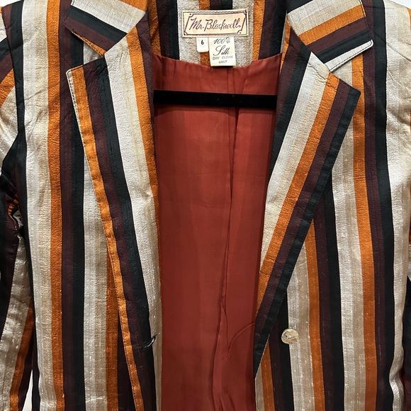 Vintage 1960’s Mr. Blackwell striped blazer 100% silk (Sz 6) - Picture 14 of 14
